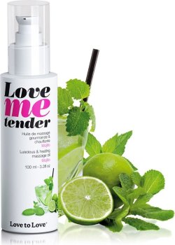 Съедобное согревающее массажное масло Love Me Tender Mojito с ароматом мохито - 100 мл.