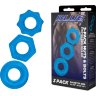 Комплект из трех голубых колец для эрекции 3-Pack Nuts Bolts Stretch Cock Ring Set