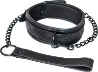 Черный ошейник с поводком Kinky