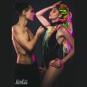 Черный ошейник с поводком Kinky