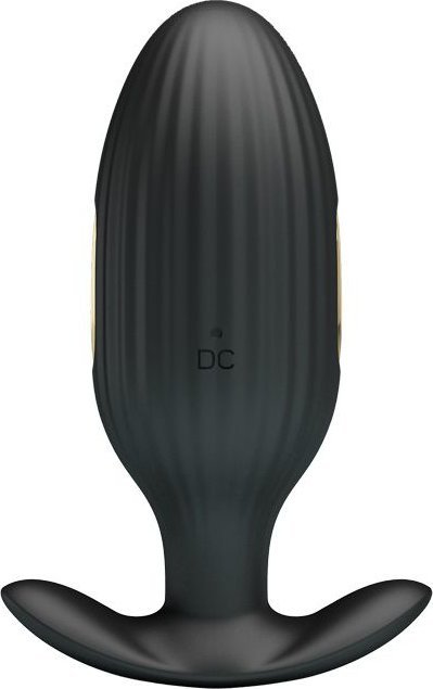 Черная анальная вибропробка с электростимуляцией Jefferson - 9,2 см.