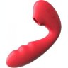 Красный вибратор с вакуумной стимуляцией и нагревом Tara