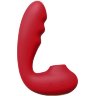Красный вибратор с вакуумной стимуляцией и нагревом Tara