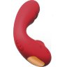 Красный вибратор с вакуумной стимуляцией и нагревом Tara