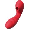 Красный вибратор с вакуумной стимуляцией и нагревом Tara