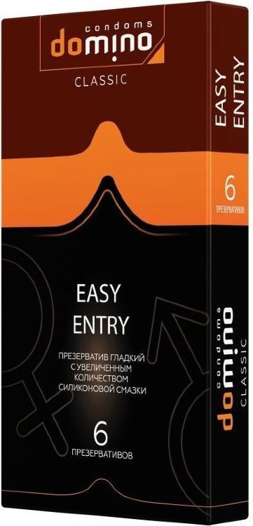 Презервативы с увеличенным количеством смазки DOMINO Easy Entry - 6 шт.