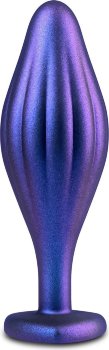 Фиолетовая анальная пробка с кристаллом-сердцем Matrix Wavy Bling Plug - 11,4 см.
