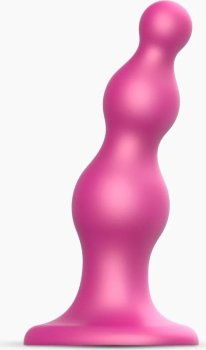 Розовый стимулятор-ёлочка Dildo Plug Beads Framboise Size M - 15 см.