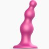 Розовый стимулятор-ёлочка Dildo Plug Beads Framboise Size M - 15 см.