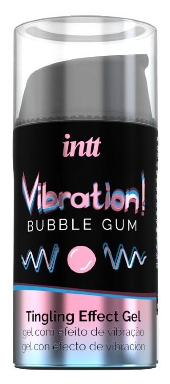 Жидкий интимный гель с эффектом вибрации Vibration! Bubble Gum - 15 мл.
