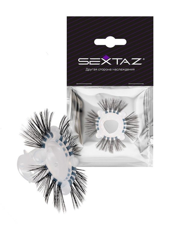 Эластичное эрекционное кольцо с черными «ресничками»