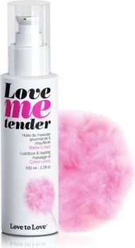 Съедобное согревающее массажное масло Love Me Tender Cotton Candy с ароматом сладкой ваты - 100 мл.