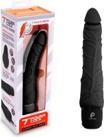 Черный вибратор-реалистик 7 Realistic Vibrator - 20 см.