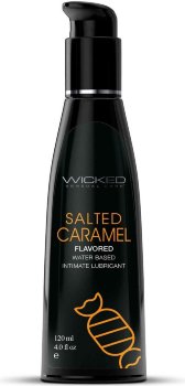 Лубрикант со вкусом соленой карамели Wicked Aqua Salted Caramel - 120 мл.