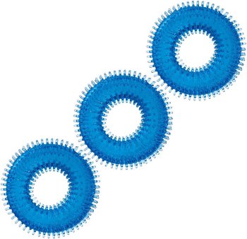 Комплект из трех голубых колец для эрекции 3-Pack Ultra-Stim Stretch Cock Rings