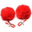 Красные зажимы на соски с помпонами Pom Pom - Красные зажимы на соски с помпонами Pom Pom