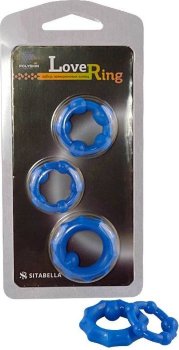 Набор из 3 синих рельефных эрекционных колец