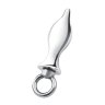 Металлический плаг с кольцом Stainless Steel Metal Tapered Butt Plug With Loop Hardware - 10 см.