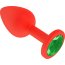 Красная анальная втулка с зеленым кристаллом - 7,3 см.  Цена 1 706 руб. - Красная анальная втулка с зеленым кристаллом - 7,3 см.