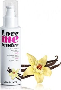 Съедобное согревающее массажное масло Love Me Tender Vanilla с ароматом ванили - 100 мл.