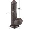 Коричневый фаллоимитатор 7 Sliding Skin Dual Layer Dong на присоске - 18,3 см.