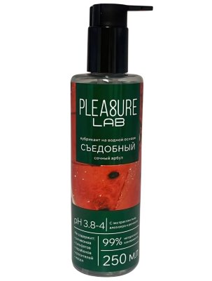 Лубрикант на водной основе Pleasure Lab с ароматом арбуза - 250 мл. Лубрикант на водной основе Pleasure Lab с сочным ароматом спелого арбуза дарит свежесть и легкость в интимные моменты. Его нежный вкус дополнительно усиливает удовольствие, превращая близость в по-настоящему чувственное наслаждение. Формула основана на натуральных компонентах. Экстракт алоэ вера интенсивно увлажняет и успокаивает кожу, устраняя раздражение. Экстракт ромашки обладает выраженными противовоспалительными свойствами, обеспечивая дополнительную защиту и комфорт. Экстракт льна, насыщенный омега-3 жирными кислотами, глубоко питает и смягчает кожу, предотвращая сухость. Не содержит силиконов, сульфатов, парабенов, красителей и масел. Смазка с оптимальным pH соответствует естественному балансу слизистых, поддерживает здоровую микрофлору и предотвращает воспаления. Идеальна для чувствительной кожи, обеспечивая комфорт и защиту. Aqua, Aloe Vera Extract, Chamomile Extract, Flax Extract, Hydroxyethylcellulose, Sodium benzoat, Aroma. Страна: Россия. Объем: 250 мл.