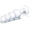Прозрачная анальная пирамида 7,25 Beaded Butt Plug - 17 см.