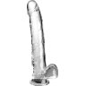 Прозрачный фаллоимитатор с мошонкой на присоске 11’’ Cock with Balls - 30,5 см.