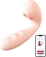 Нежно-розовый вибратор Tara с вакуумной стимуляцией и управлением через приложение