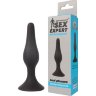 Чёрная анальная втулка Sex Expert - 10 см.