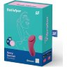Бордовый бесшумный вибромассажер в трусики Sexy Secret