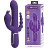 Фиолетовый вибратор для тройной стимуляции Cammy - 22,2 см.