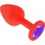 Красная анальная втулка с фиолетовым кристаллом - 7,3 см.  Цена 1 706 руб. - Красная анальная втулка с фиолетовым кристаллом - 7,3 см.