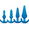 Тренировочный набор из 4 голубых анальных плагов Anal Training Set