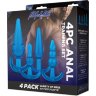 Тренировочный набор из 4 голубых анальных плагов Anal Training Set