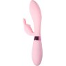 Нежно-розовый вибратор-кролик с независимыми моторчиками Indeep Theona - 21,5 см.