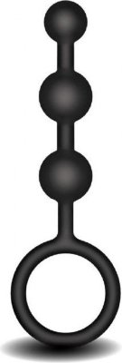 Черная анальная мини-цепочка с 3 шариками  Цена 2 054 руб. Диаметр: 2 см. Классические качественные бусы для анальной стимуляции из черного силикона. Рабочая длина - 10 см. Страна: США. Материал: силикон.
