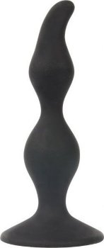 Чёрная анальная втулка со скошенным кончиком - 11 см.