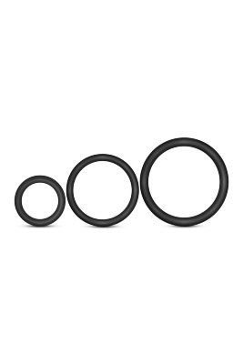 Набор из 3 черных эрекционных колец Cock Ring Set Набор из 3 черных эрекционных колец Cock Ring Set. В наборе три кольца разного диаметра. Можно использовать по одному или вместе. Диаметр колец - 3,1, 4,4 и 5,1 см. Страна: Китай. Материал: силикон.