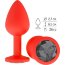 Красная анальная втулка с чёрным кристаллом - 7,3 см.  Цена 1 719 руб. - Красная анальная втулка с чёрным кристаллом - 7,3 см.