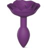 Фиолетовая анальная пробка с ограничителем-розой Open Rose Size S Butt Plug