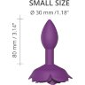 Фиолетовая анальная пробка с ограничителем-розой Open Rose Size S Butt Plug