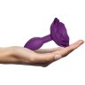 Фиолетовая анальная пробка с ограничителем-розой Open Rose Size S Butt Plug