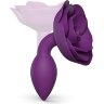 Фиолетовая анальная пробка с ограничителем-розой Open Rose Size S Butt Plug