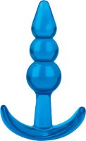 Голубой анальный плаг Beginners Beaded Plug - 9,5 см.
