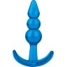 Голубой анальный плаг Beginners Beaded Plug - 9,5 см.