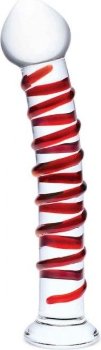 Прозрачный стимулятор с красной спиралью 10 Mr. Swirly Dildo - 25,4 см.