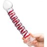 Прозрачный стимулятор с красной спиралью 10 Mr. Swirly Dildo - 25,4 см.