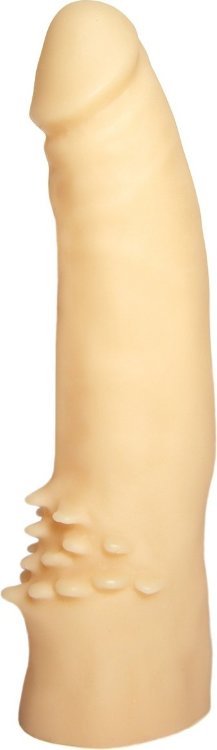 Реалистичный пустотелый фаллоимитатор с шипами у основания - 17 см.