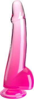 Розовый фаллоимитатор с мошонкой на присоске 10’’ Cock with Balls - 27,9 см.